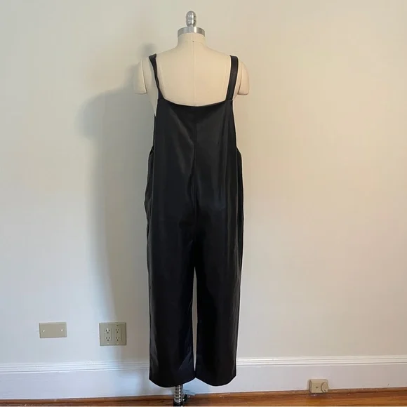 Anthropologie Faux Leather Jumpsuit